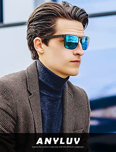 Image of ANYLUV Mens Sunglasses Polarized Upgraded Carbon Fiber Temple Sun Glasses Fashion Driving with UV Protection