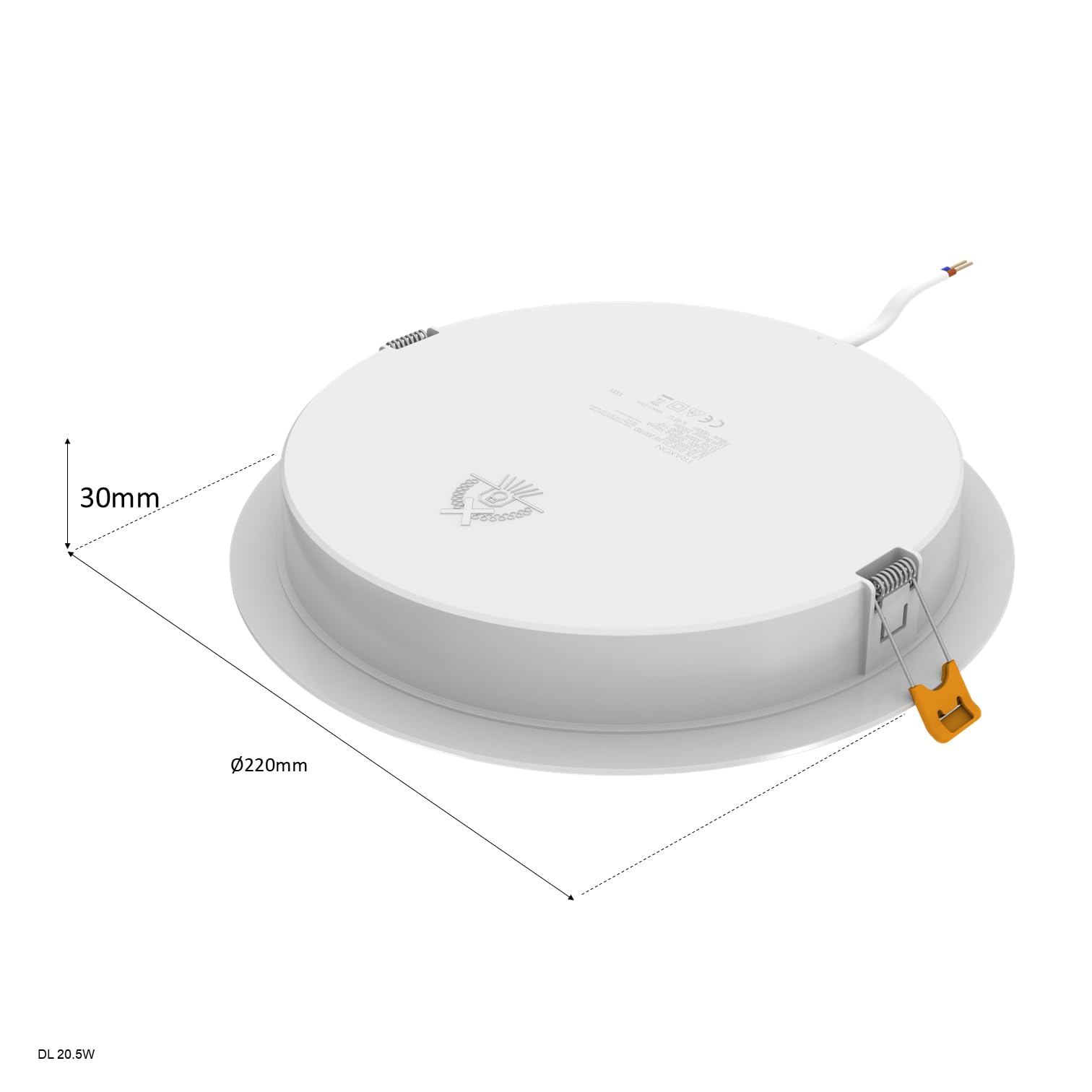 TRAXON LUXPOINT Placa downlight LED - Filbert Circular 20.5W Luz Blanca 6500K 1900Lm PS techo Empotrable Driver integrado, Corte Techo Ø195-200mm IP20 interior (Luz fría 6500K 20.5W)