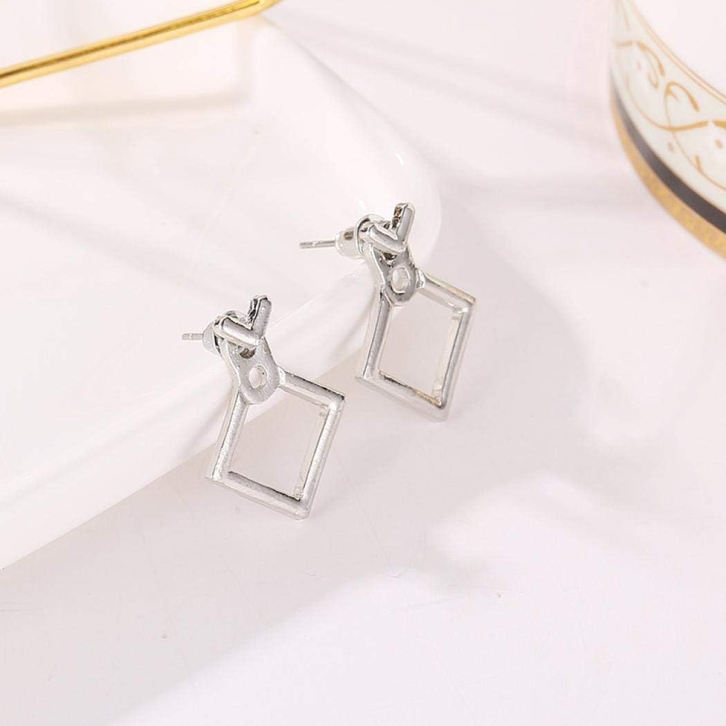 Yienate Boho Earrings with Simple Geometric Hollow Diamond Square Ear Stud for Women and Girls (Silver), one sizs - Image 5