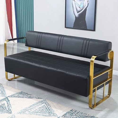 Green Waiting Room Bench, PU Reception Chairs with Arms, 150x55x70cm for Office, Clinic, Airport, Bank & Barber - Comfortable Seating for Waiting Areas
