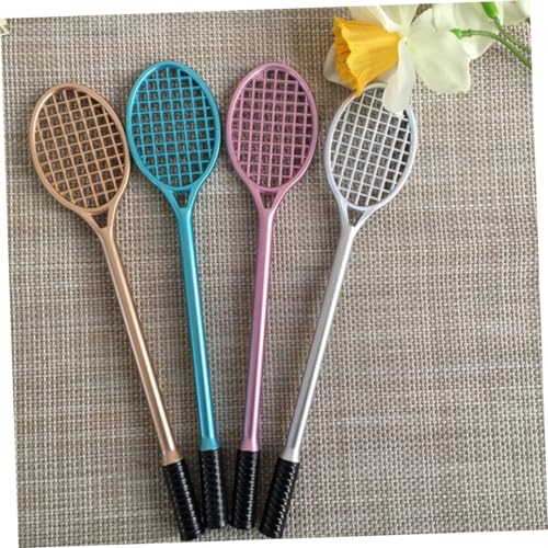 Bolígrafo gel con diseño de raqueta de tenis color plateado miniatura 2