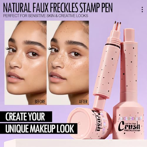 Sommersprossen Stift für natürliche Freckles & empfindliche Haut | 24h Wasserdichter Make-up Freckles Pen mit Drucktechnik | Schnelltrocknend & hautfreundlich Freckle Stamp - 2.0 Mittel