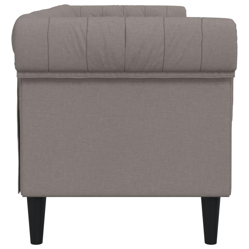 Chesterfield-Sofa 3-Sitzer Taupe Stoff Polstersofa mit Stützbeinen, Loungesofa Designsofa für Wohnzimmer, Couch Wohnzimmersofa