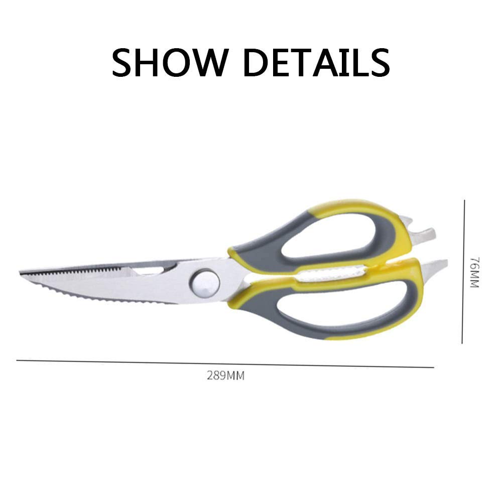 Tijeras de Cocina Resistentes, Juego de 2 Tijeras, dentadas, Tijeras de Cocina Multiusos con Funda