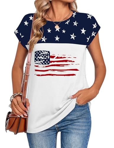 Image of Zeagoo Womens Tops Summer Casual Cap Sleeve Tshirts Shirts Business Dressy Spring Fashion Outfits Trendy Clothes