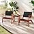VINGLI Outdoor Armchair, All-Weather Wooden Patio Chair with Waterproof PE Woven Fabric, Adirondack Chair for Garden, Lawn and Poolside (1, Black and Brown)