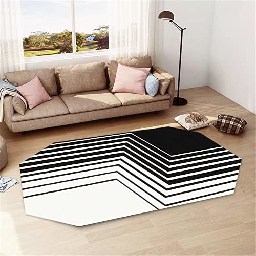 Tapis à fines rayures gris doux format ovale 40x60cm pour entrée et bureau - 2
