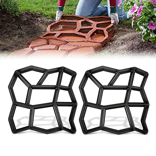 LARS360 DIY Hormigón Molde de encofrado Bloque de Hormigón Jardín Tiritas Plantillas para Placas de Hormigón Terraza adoquines (43 x 43 x 4 cm, 2 unidades)