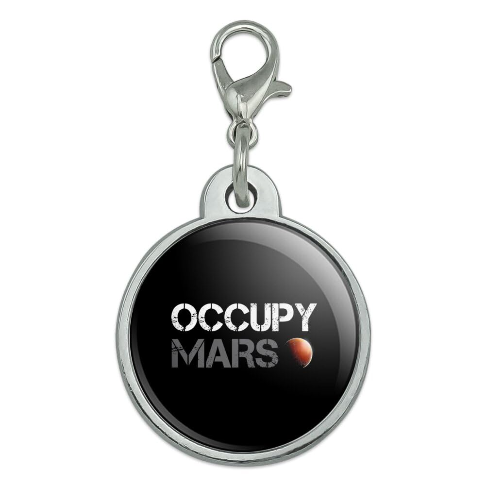 Graphics & More Occupy Mars Chrome Plated Metal Pet Dog Cat ID Tag - Small