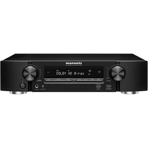 Marantz NR1510 UHD AV Receiver – Slim 5.2 Channel Home Theater Amplifier, Dolby TrueHD and DTS-HD Master Audio | Alexa Compatible | Stream Music via Wi-Fi, Bluetooth and HEOS Black