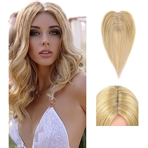 Kavsni Hair Toppers for Women Real Human Hair for Women Thinning Hair (27/613#) Cover