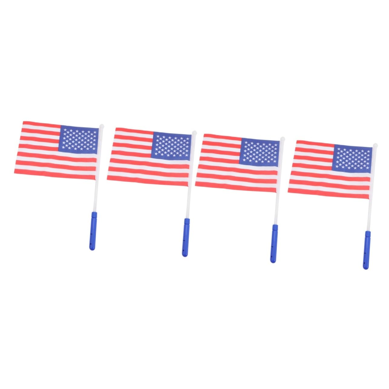 Drapeau américain lumineux de poche en plastique avec lumières colorées lot de 4