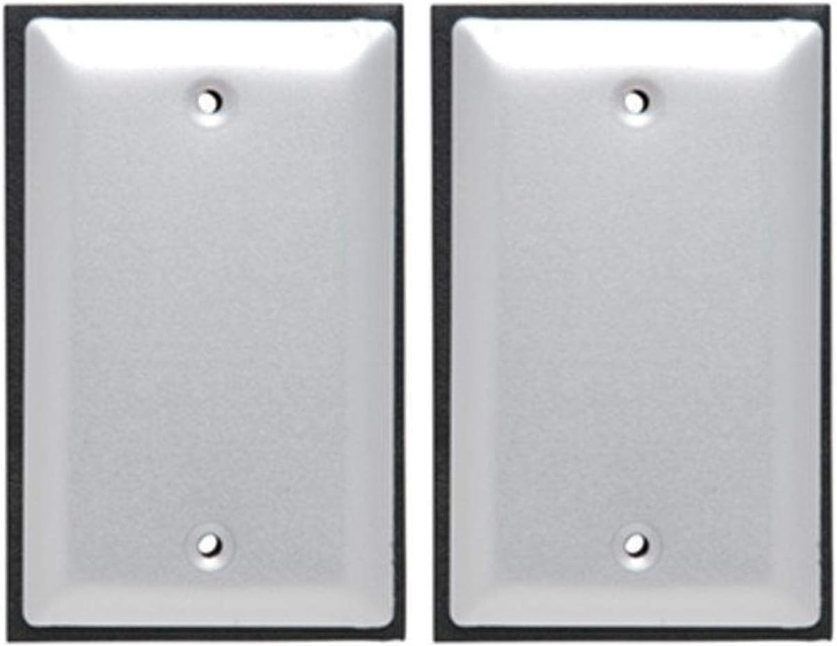 Legrand Pass & Seymour WPB1 Weatherproof Outdoor Cover with Gasket and Screws, 1 Gang, Blank Cover, Brushed Aluminum (1 Count)