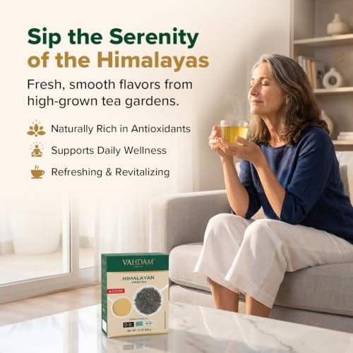 Image of VAHDAM Himalayan Green Tea Loose Leaf (12oz|170+ Cups) Long Leaf Green Tea