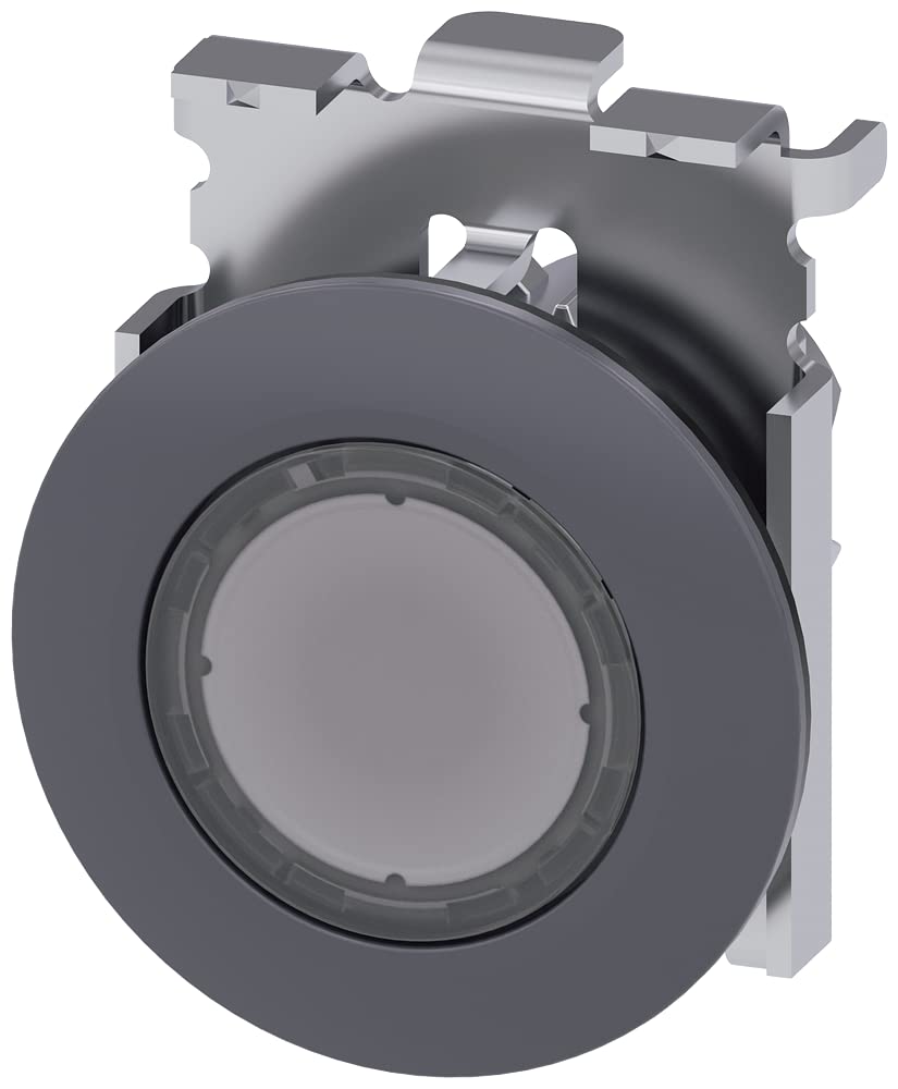 Siemens sirius atc pulsador de alta calidad con anilla frontal metalica mate y lente clara