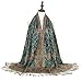 Ciormis Paisley Pattern Pashmina Scarf Fringed Pashmina and Shawl for Evening Dresses（Style 1-Dark Seagreen）