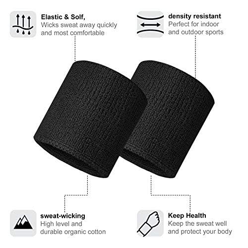 CARE N TOUCH Sports Wristband (4 Pieces) Soft Sweat Absrorbing for All Sports and Outdoor Activities 2.5 inch (Blue + Green) - Image 6 thumbnail