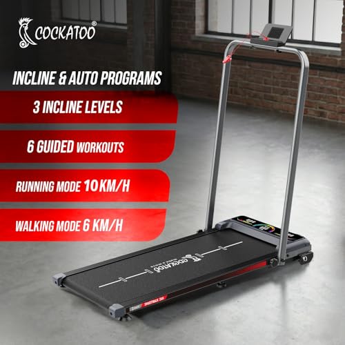 Image of Cockatoo Smart-Walk 2AH Slimmest Walking Pad for Home with Handle 2HP-3.5HP Peak, Under Desk Treadmill for Home Use, 3 Level Manual Incline 6 Automatic Program, Max User Weight 110Kg