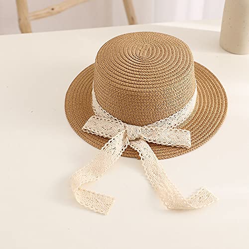 Little Girl Kids Breathable Summer Straw Hat Foldable UV Protection Bowknot Wide Brim Floppy Beach Sun Visor Hats4