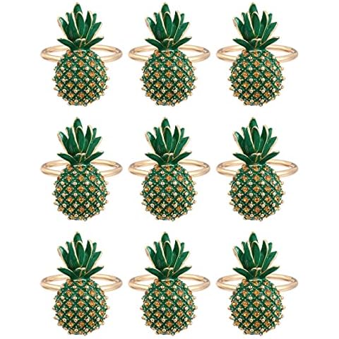 fly way 9PCS Pineapple Napkin Rings Decorate Your Table in Christmas, Thanksgiving, Birthday Party, Wedding, Friends Dinner, Business Banquet and Other Festivals and Occasions. (11) Cover