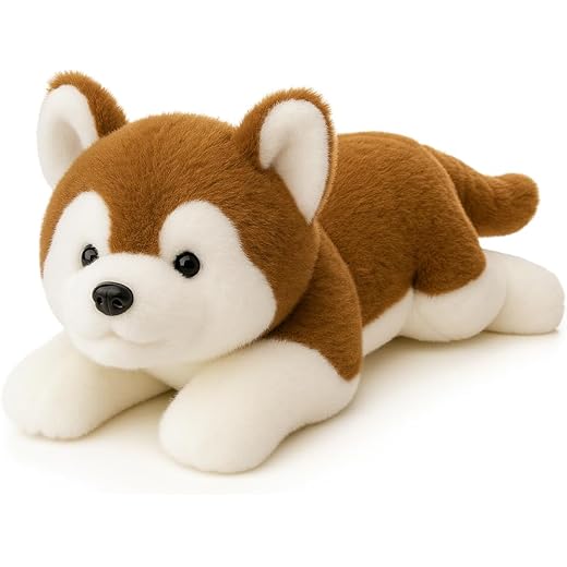 Husky Plush Toy with Blanket