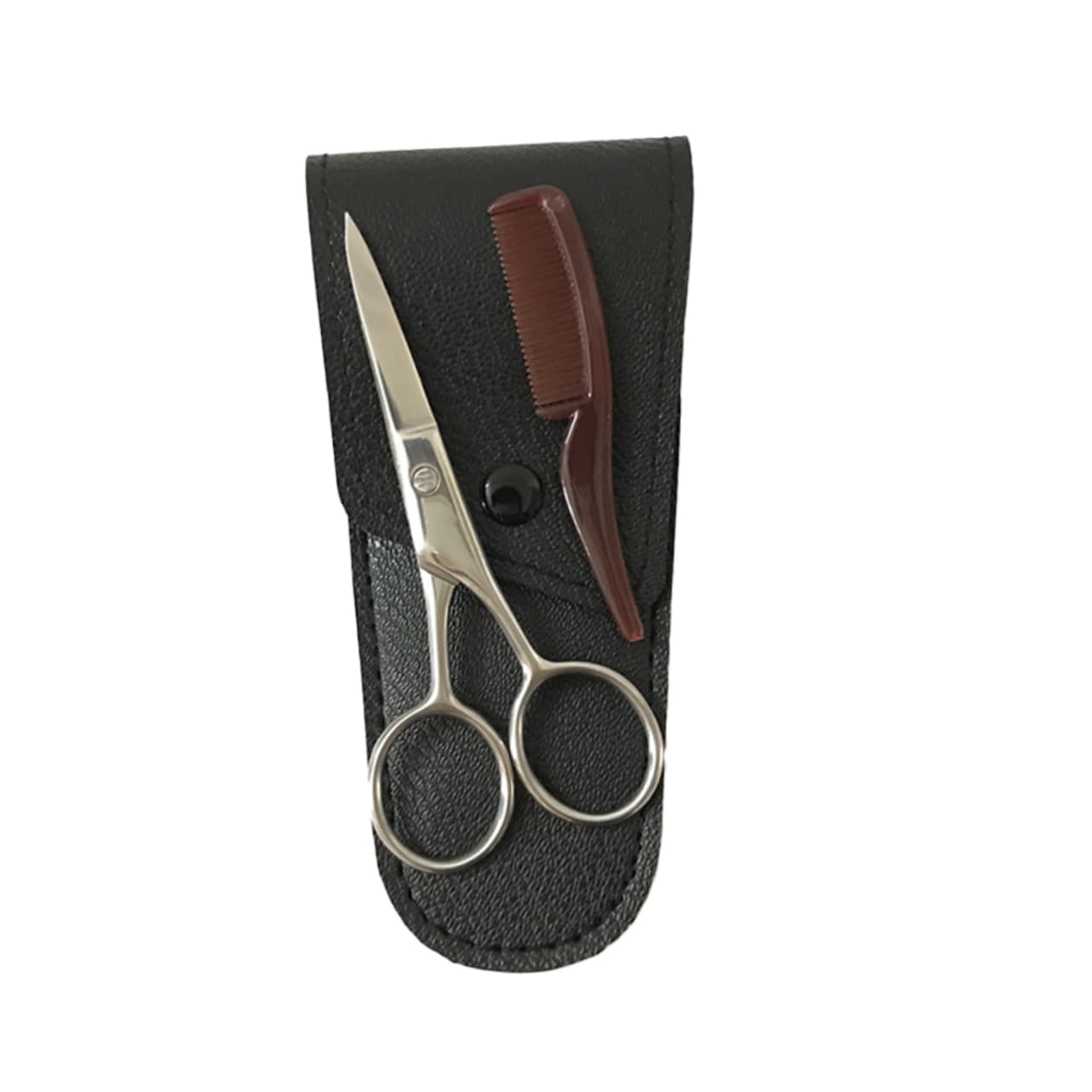 minkissy 3sets Forbici Per Sopracciglia e Barba Acciaio Inossidabile Kit Di Portatile Con Pettine e Borsa Di Stoccaggio Utile Per Uso Professionale e Domestico