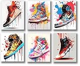 SYCART® - Hypebeast Sneaker Poster, Set of 6 UNFRAMED 8x10 inches, Air Jordan Wall Art, Air Jordan Shoes Wall Decor, Hypebeast Sneaker Poster for Room, Micheal J Shoe prints , AJ room decor, AJ Shoebox Collection Aesthetic Cool Prints for Teen Boys Guys Men Room Dorm Bedroom Wall Decor, Posters for boys room,