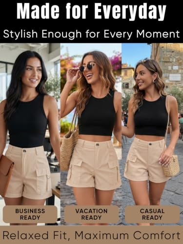 Image of GRECIILOOKS Women's Casual Knee Length Shorts,Casual Relaxed Fit Summer Shorts for Women & Girls | Comfortable Everyday Wear | Available in Plus Sizes