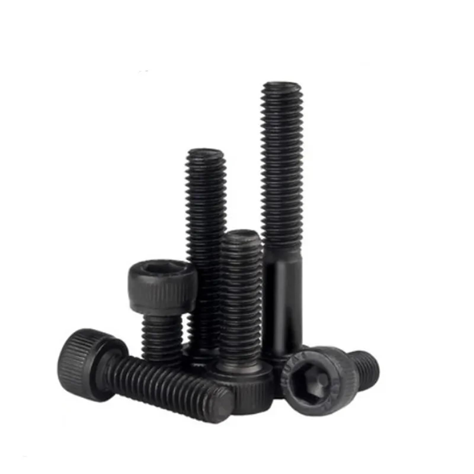 bulloni a testa esagonale, 50 viti DIN912 12.9 nere a esagono incassato con testa a brugola(9mm,M2.5)