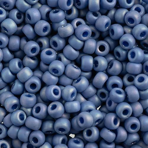 Miyuki Seed Bead 6/0 Frosted Glazed/Rainbow Blue Sapphire Matte AB 250Grams of Japanese Glass Beads