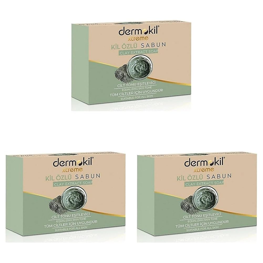 DERMOKİL Kil Özlü Doğal Katı Sabun 100 gr (3 paketi)