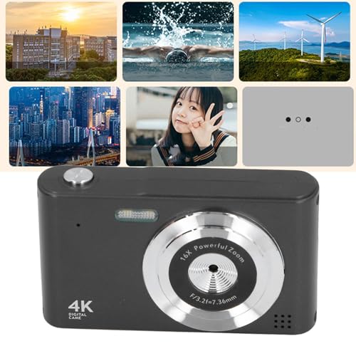 Cámara digital 4K con autoenfoque 48MP negra miniatura 6