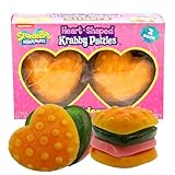 Krabby Patties Gummy Candy Heart Shaped Gummies, SpongeBob SquarePants Valentine's Day Jumbo Candy