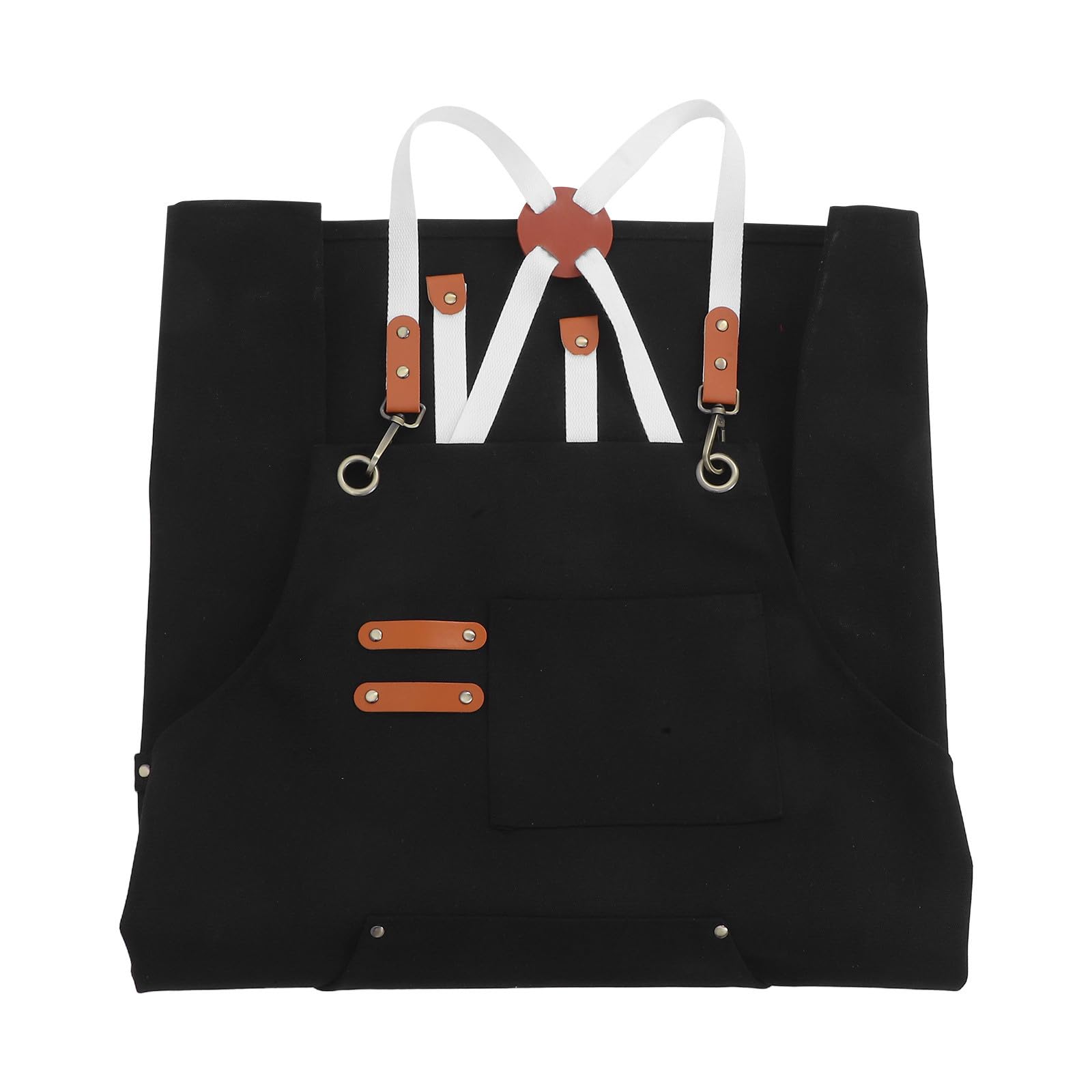GALPADA Grembiule da Uomo Copertura Eccellente e Vestibilità Comoda in Tela Nera con Tasche, Design a Vita per Barbecue e Attività All'aperto