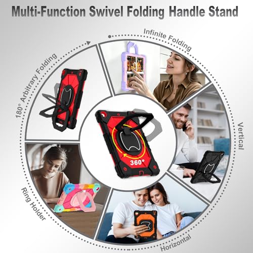 Image of Auizotl Case for iPad 9th /8th /7th Generation 10.2 Inch iPad Case 9th Generation with Screen Protector /Rotate Stand /Pen Holder,Military Grade Shockproof i Pad 9th /8th /7th Gen Cases,Black Red