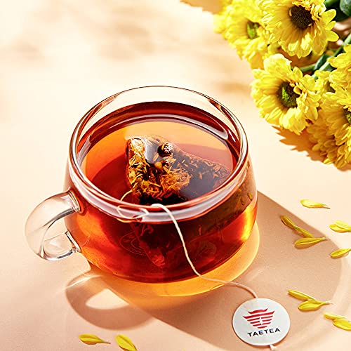 Taetea Puerh Tea Bags, Pu-Erh Assorted Tea Sachets Pack With Aged Fermented Puerh Tea Loose Leaf 12 Bags (Chrysanthemum) #TOP4