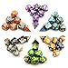SmartDealsPro Double-Colors Polyhedral Dice Sets with Pouches for D&D DND RPG MTG Dungeon and Dragons Table Board Roll Playing Games D4 D6 D8 D10 D% D12 D20 (6-Color Sets)