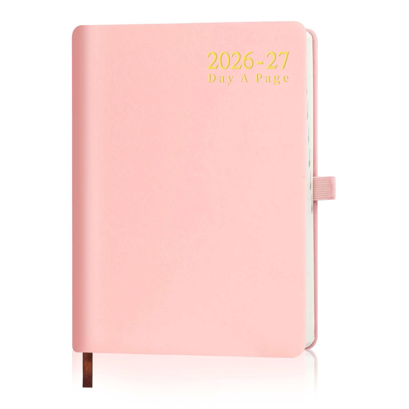 Diary 2026-2027 Day Per Page 26-27 Academic Diary 2026-2027 A5 Page a Day Mid Year Diary 2026-27 from Aug'26 -Jul'27 for School Year,Hard Cover,Bookmark,21 x 14.5 x 2.6 cm(Pink) โ image 1