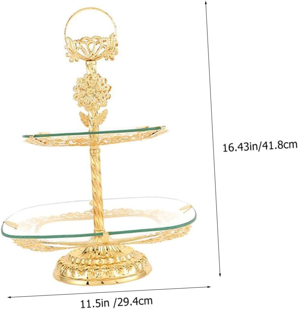 Unomor 1piece Tempered Glass Fruit Tray Tiered Serving Tray Decorative Food Storage