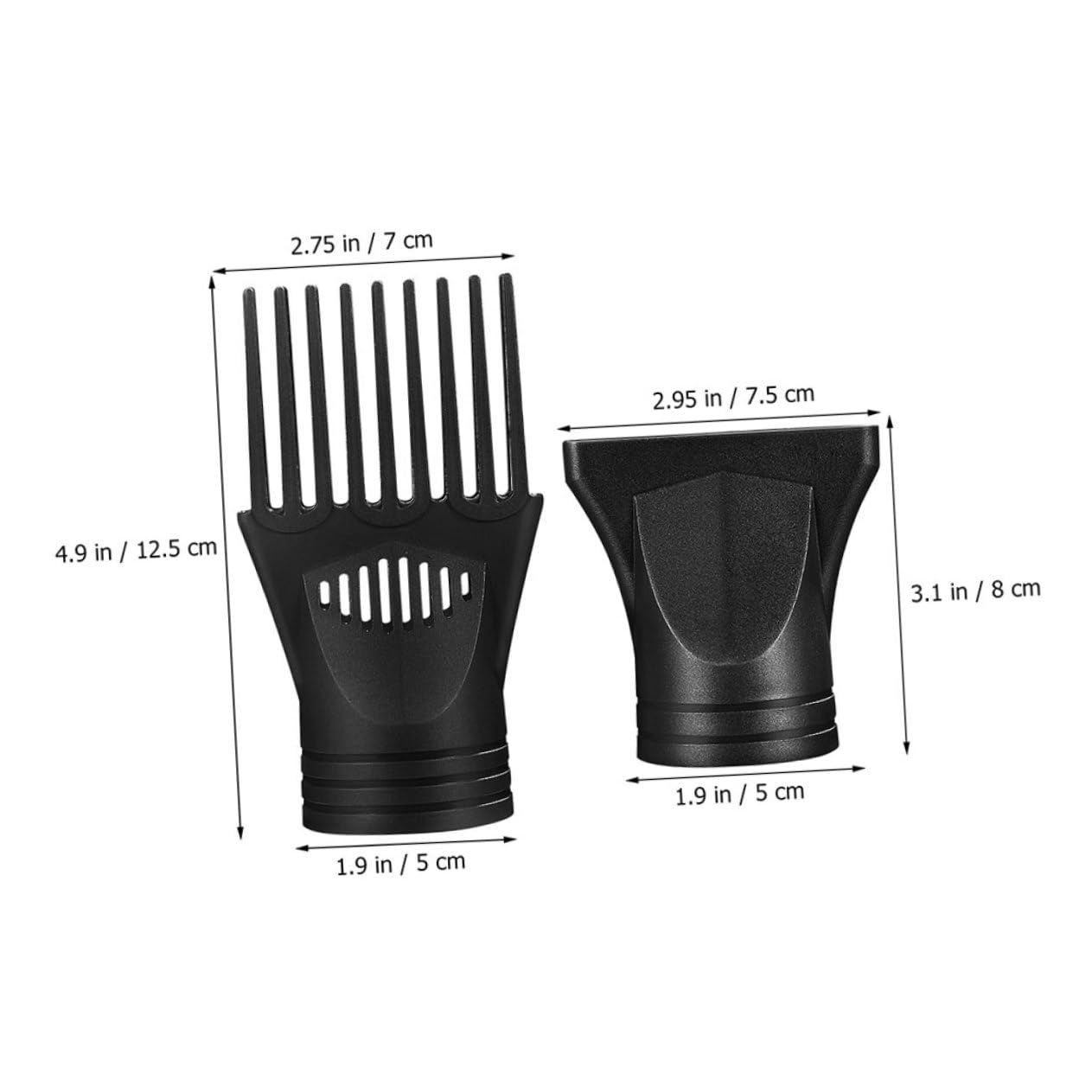 4 Sätze Haartrocknerzubehör Diffusortrockner Föhnkonzentrator Haartrockner mit Diffusor Fonds haarföhn Haartrocknerdüse Düsen für Haartrockner-Ersatz Nylon Black