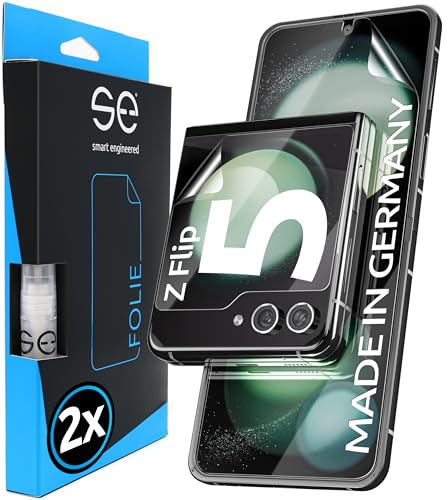 2x se® Film de Protection 3D Transparent pour Samsung Galaxy Z Flip 5, Auto-réparateur, Compatible Empreinte & FaceID, Installation Sans Bulles, Résistant...