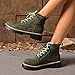 Green Female Fashion Boots with Lace-Up Design and Round Toe for Height Enhancement Comfortable Wear in Cold Months