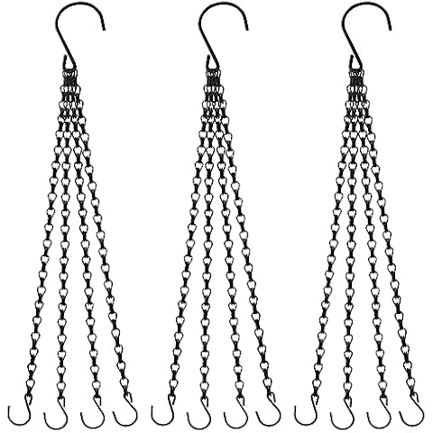 3 Pieces Hanging Baskets Chains 4 Leads Hanging Chains 23 Inches Long Flower Pot Basket Chains, for Planters, Bird Feeders, Lantern, Lamp Cover