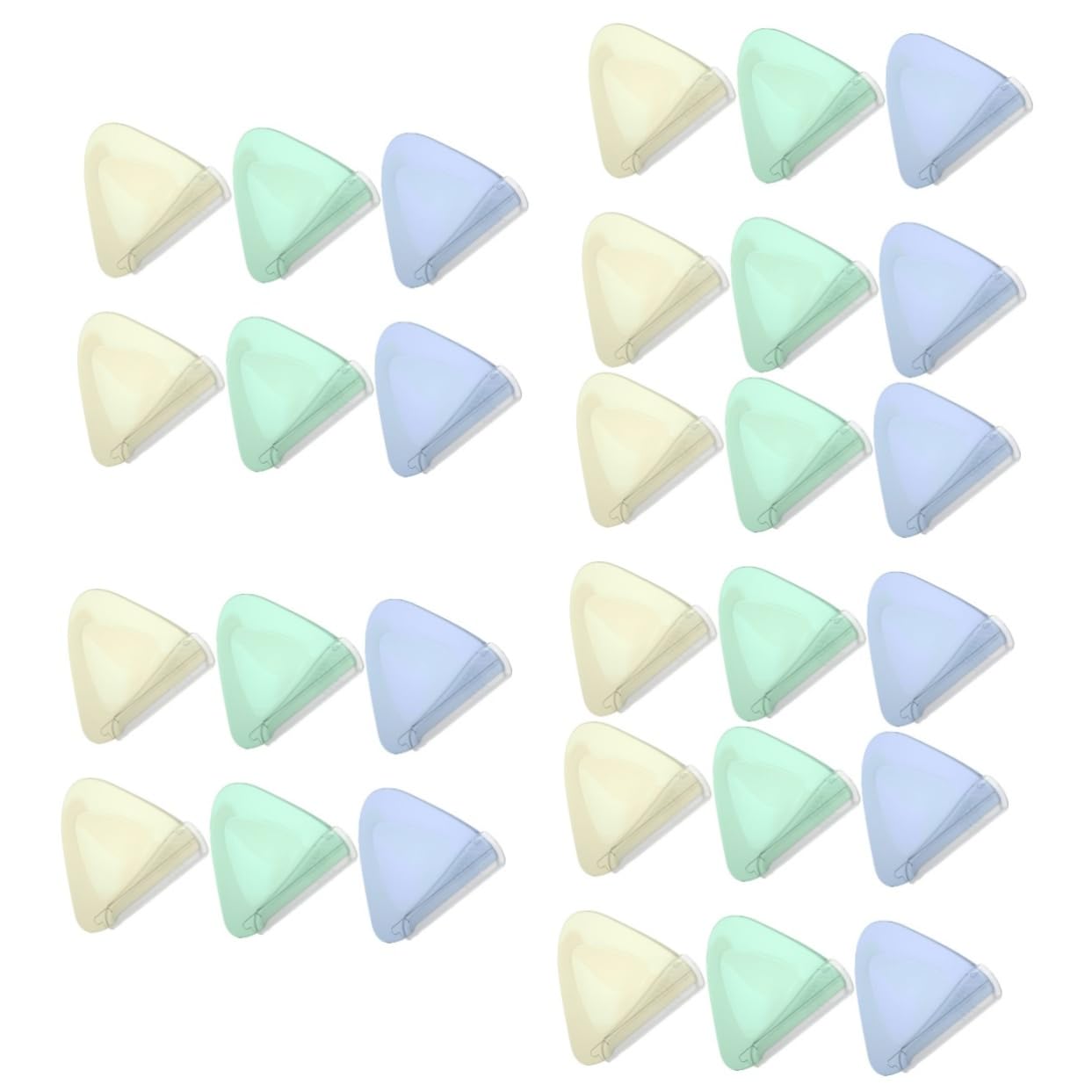 WOONEKY 30 Pezzi Rasoio Sopracciglia Acciaio Inossidabile Strumento per Depilazione e Rifinitura Portatile e Leggero per Uso Personale e Viaggio Colori Pearl Verde