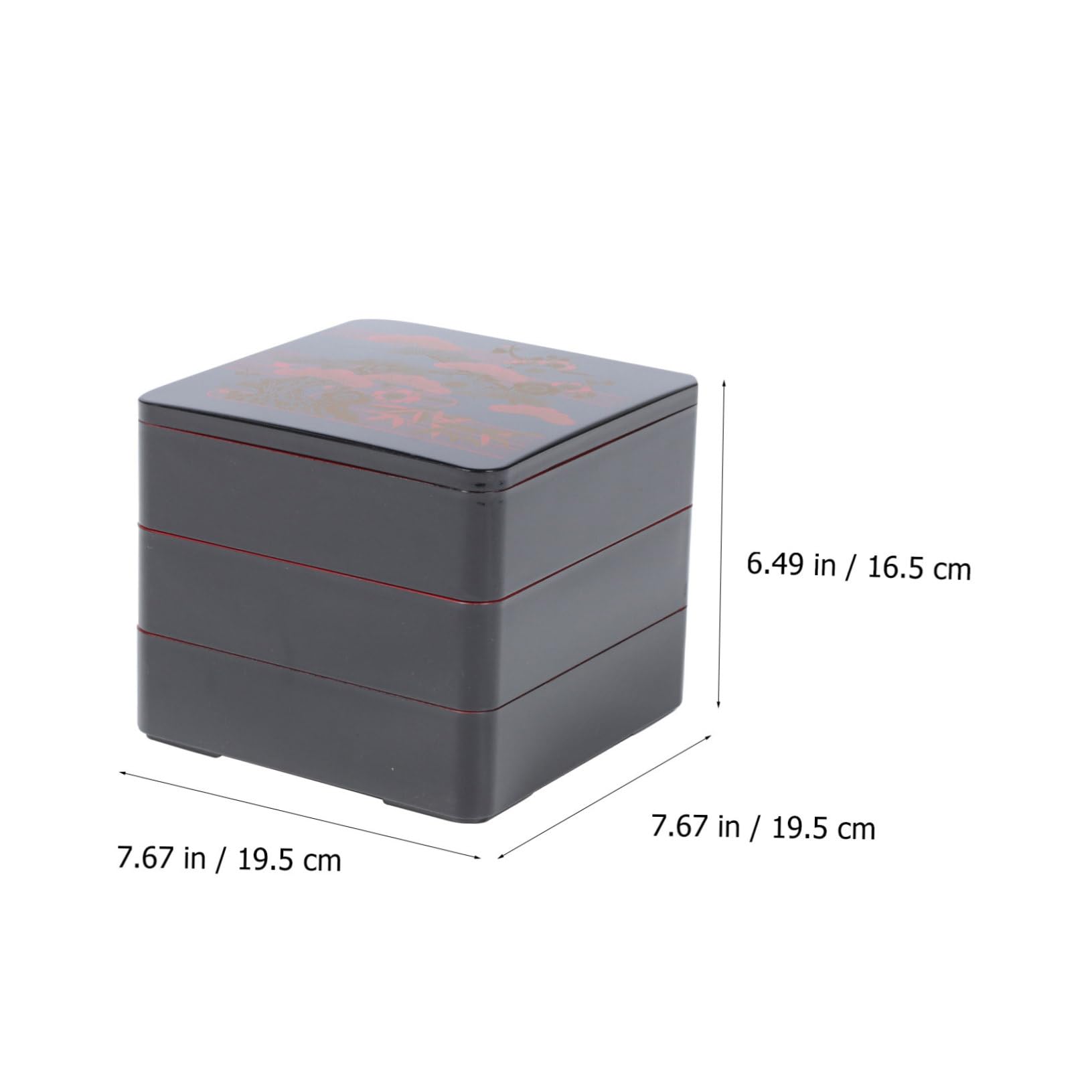 IMIKEYA Boîte à Bento Japonaise à Trois Compartiments 19,5x19,5x16,5 Cm en Matériau Écologique Résistant la Chaleur pour Repas D'affaires et Déjeuner Portable