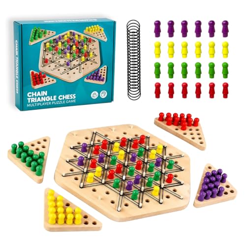 Juego de Mesa Triángulo Cadena de Madera Educativo miniatura 1
