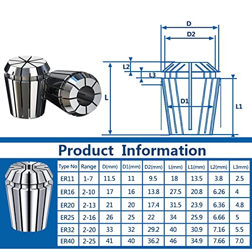 Mandrin ER11 anti-jeu pour gravure précise sur support de tour cnc - 5