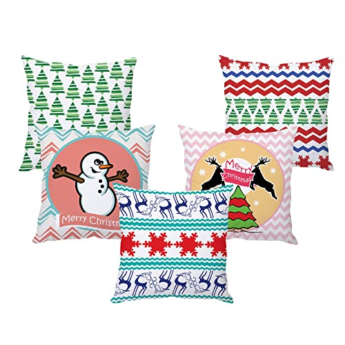 Buy The Purple Tree Merry Christmas Cushion Cover Set Combo (Pack of 5