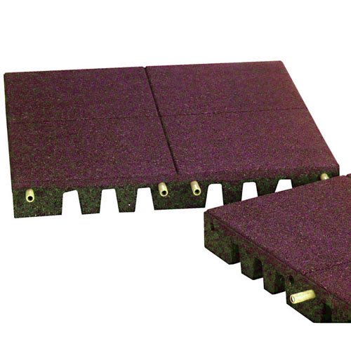 KIDWISE PlayFall Playground Safety Surfacing Terra Cotta - 2' x 2' Rubber Tile (4 sq. ft.) 1.75