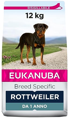 Eukanuba Breed Specific Alimento Secco per Rottweiler Adulti, Cibo per Cani Adattato in Modo Ottimale alla Razza 12 kg